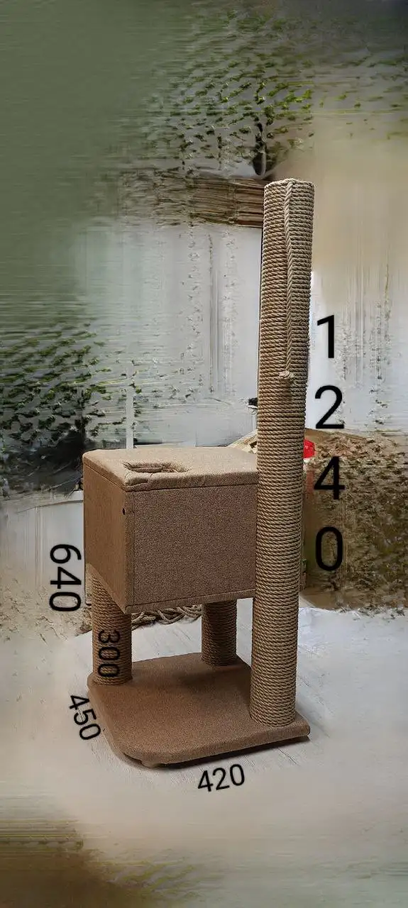 Домик для кошки с когтеточкой из джута - Товары для животных (Товары для детей) в Барнаул