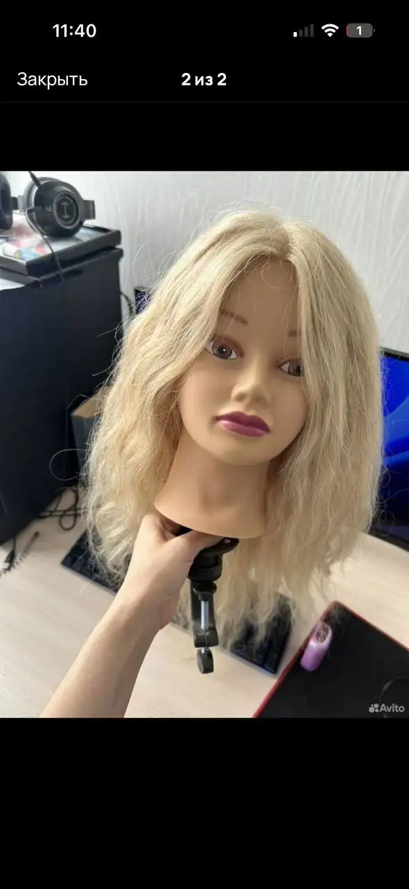 Учебная голова Серсея от IPARIKMAHER с натуральными волосами - Парикмахерские манекены (Барахолка) в Барнаул