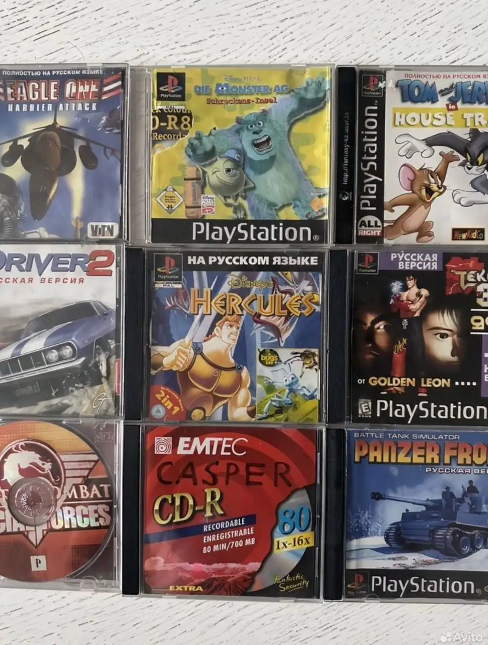 Sony PlayStation 1 с геймпадами и дисками - Игровые приставки (Электроника) в Барнаул