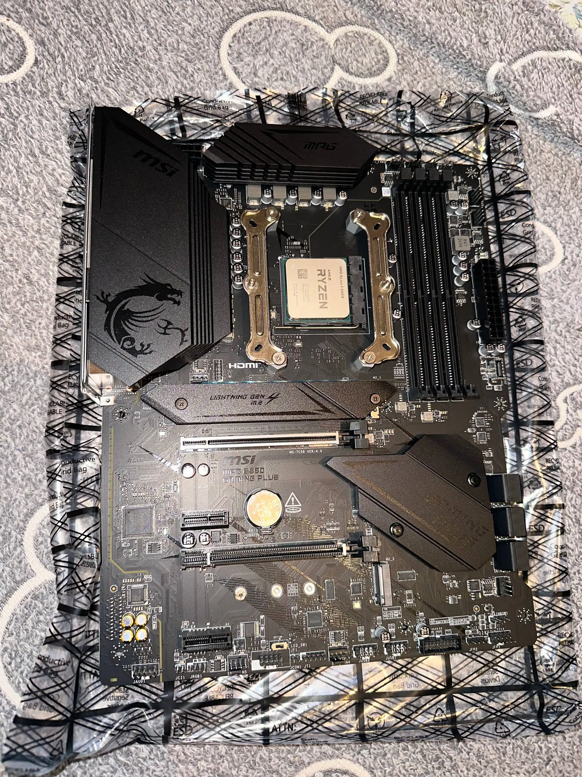 Продажа комплекта: материнская плата B550 Gaming Plus, процессор 5600X, кулер CR-1000 EVO - Комплектующие (Электроника) в Барнаул
