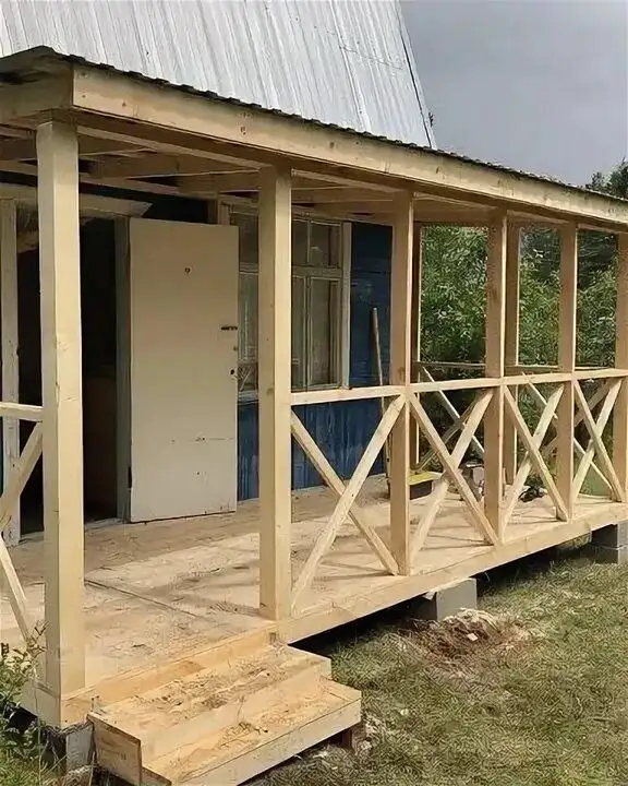 Деревянная веранда-беседка 5x2 метра - Строительные материалы (Для дома и дачи) в Хабаровск