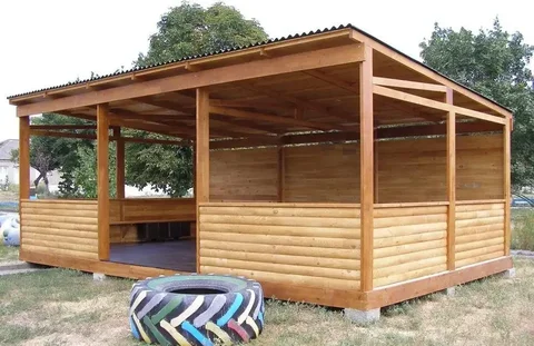 Прямоугольная беседка 4х6м из хвойных пород древесины - Для дома и дачи в Хабаровск