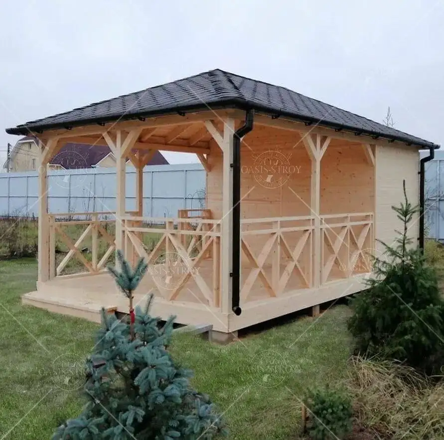 Прямоугольная беседка с хозблоком 4х6м - Беседки (Для дома и дачи) в Хабаровск