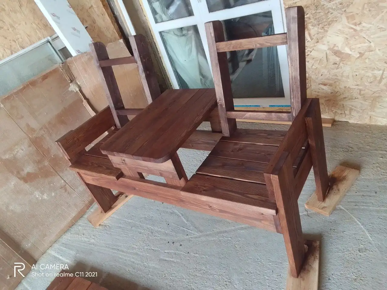 Скамья со столиком из лиственницы - Садовая мебель (Для дома и дачи) в Хабаровск