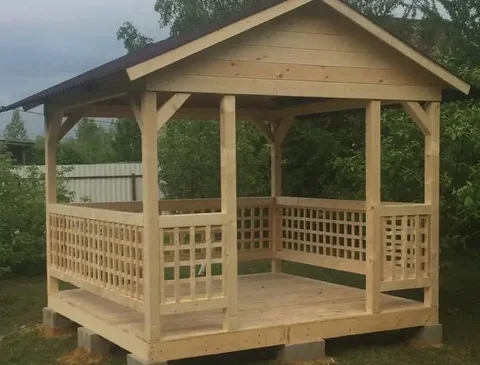 Беседка Компакт 3*3*2,2 м и 2*2*2 м из строганной доски - Растения в Хабаровск