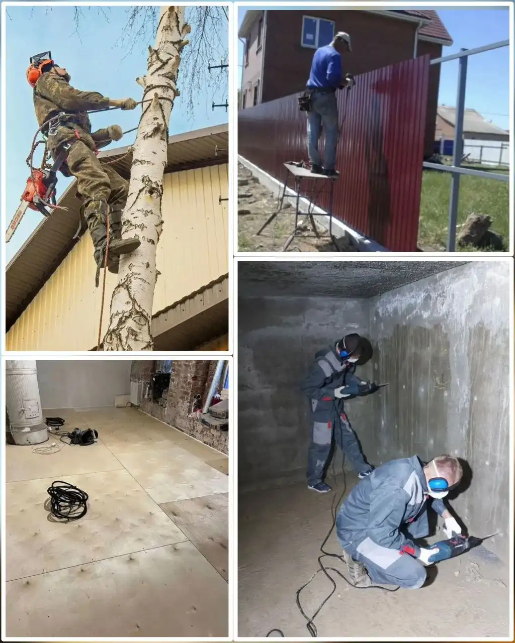 Услуги по установке заборов, спилу деревьев и ремонту на даче