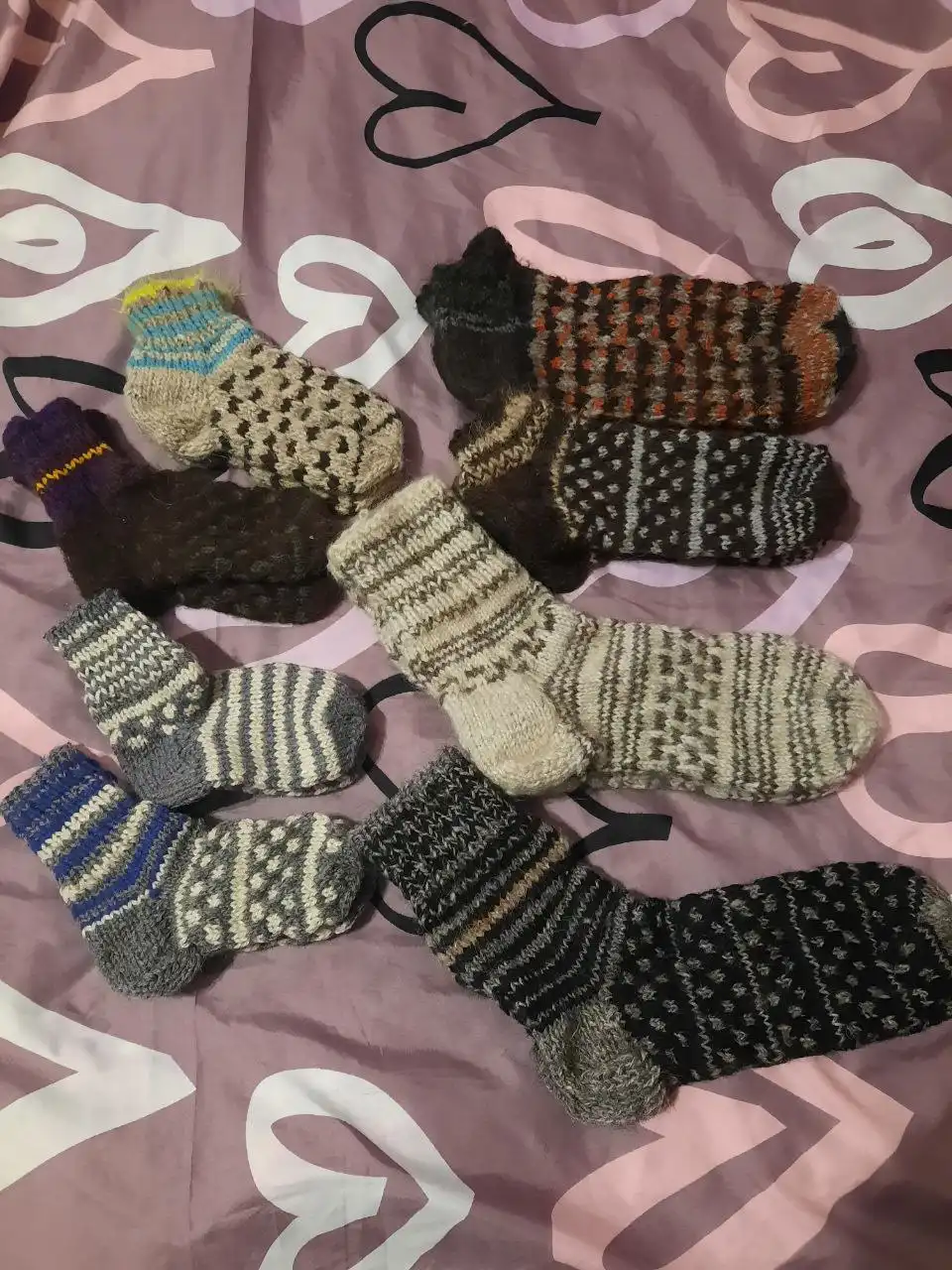 Шерстяные носочки и следки из овечьей шерсти ручной работы