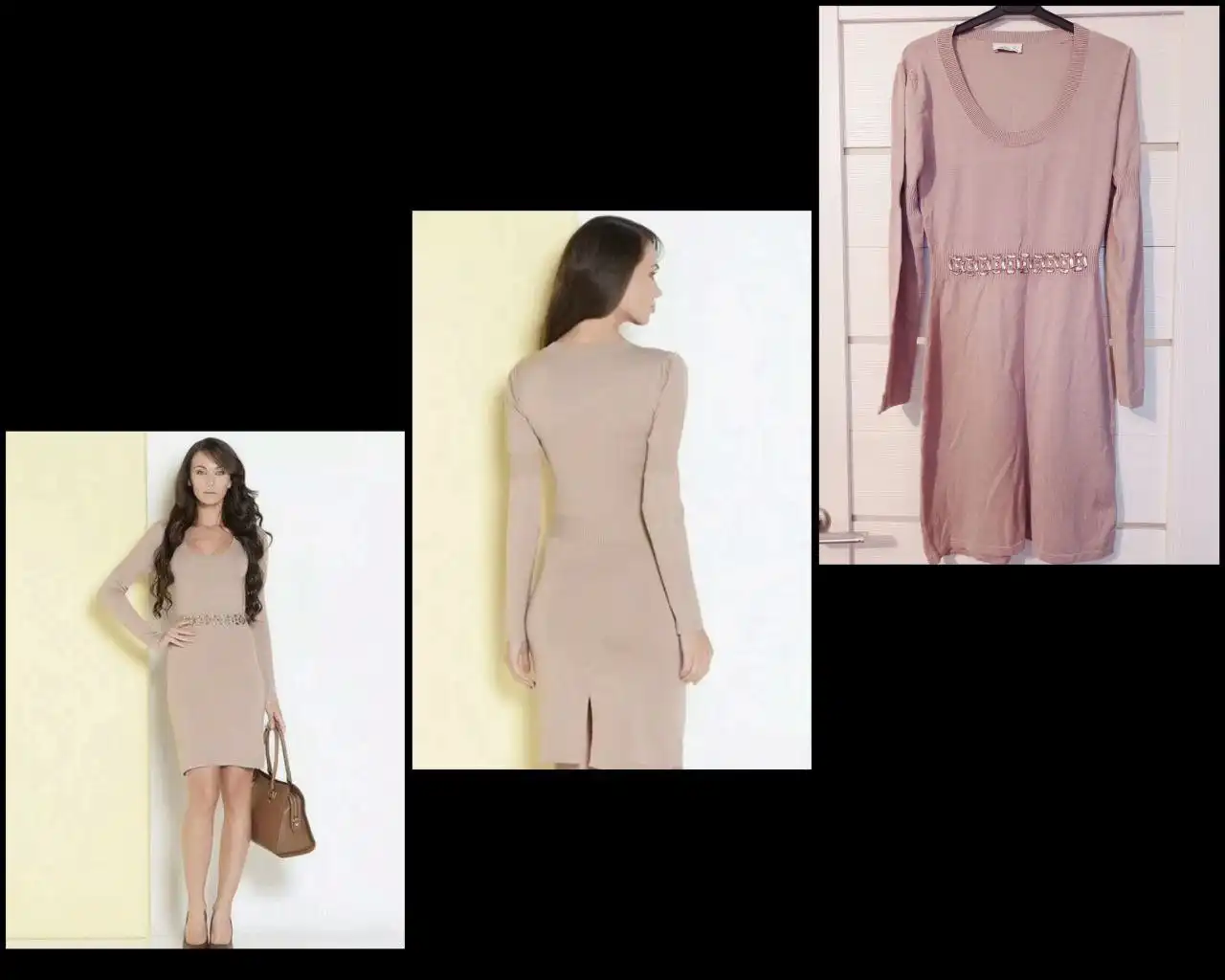 Новое платье размер 42 бежевого цвета