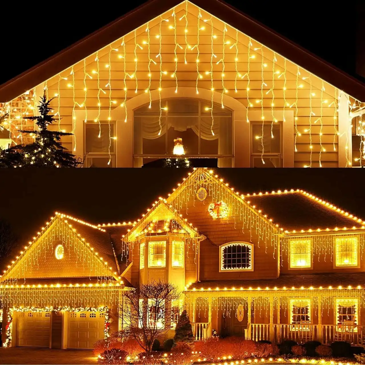 Гирлянда-бахрома 25м теплый свет