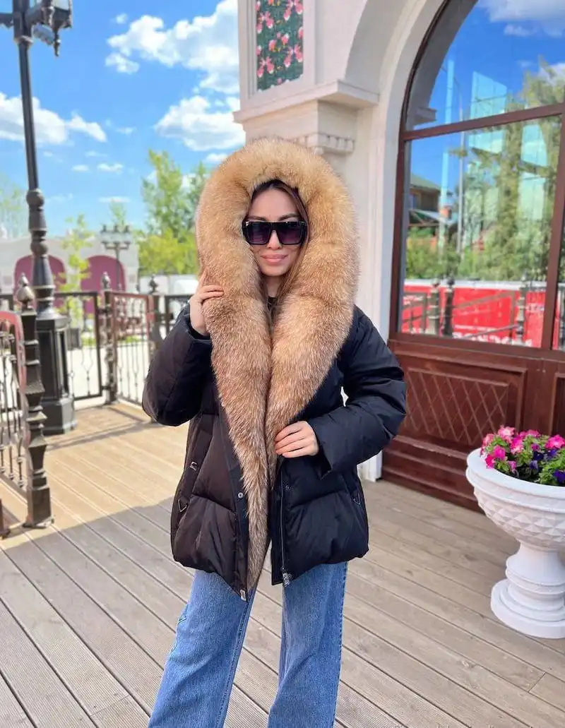 Пуховики с гусиным пухом и съемным мехом разных размеров - Верхняя одежда (Одежда) в Иркутская область