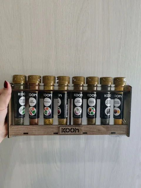 Подарочный набор из 8 специй в эко-подставке - Растения и семена в Ново-Ленино