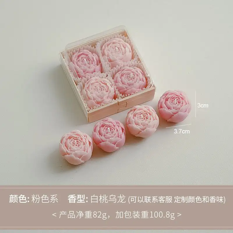 Набор мини-свечей 4 шт. розовые с ароматом персика и чая - Декор (Хобби и отдых) в Ново-Ленино