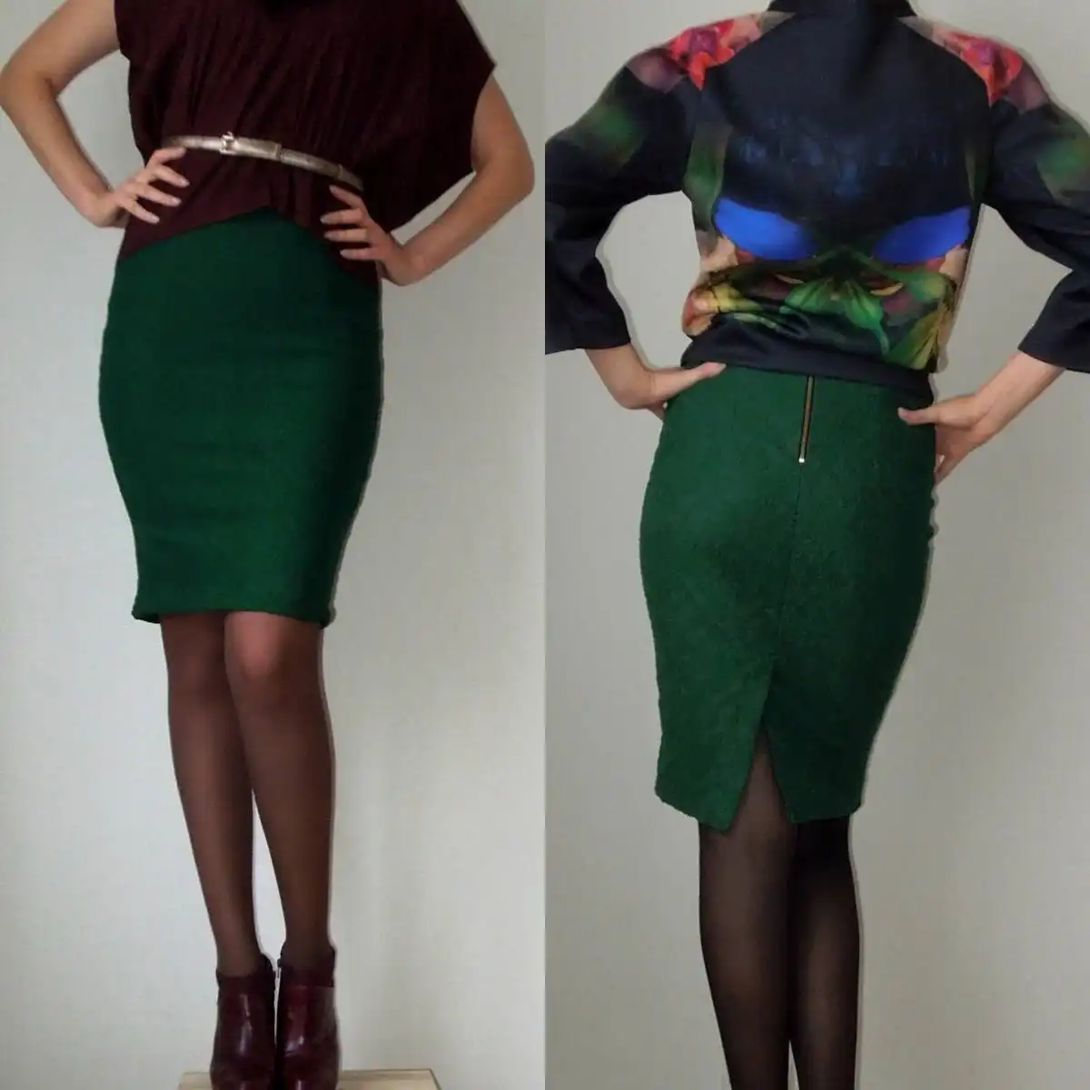 Юбка из джерси изумрудного цвета