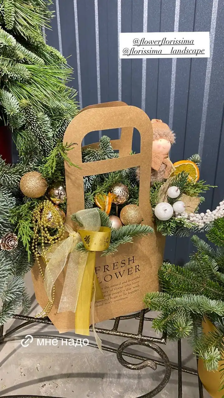 Новогодние украшения и флористические композиции