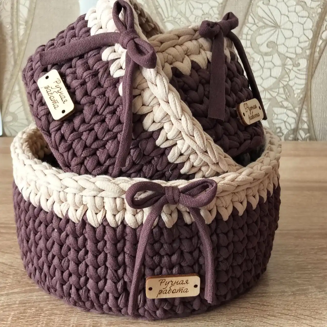 Трикотажные корзинки ручной работы - Хэндмейд (Барахолка) в Чита