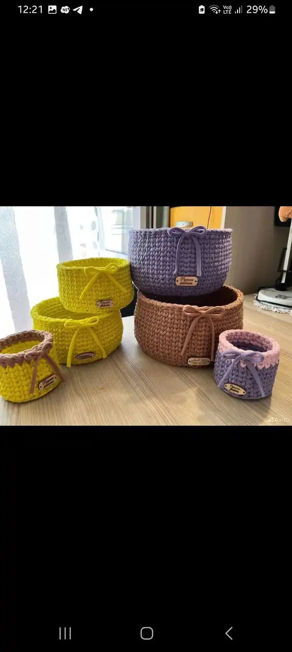 Трикотажные корзинки ручной работы - Хэндмейд (Барахолка) в Чита
