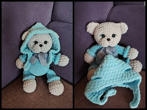 Милый мягкий мишка 23см со съемной шапочкой - Игрушки в Чита