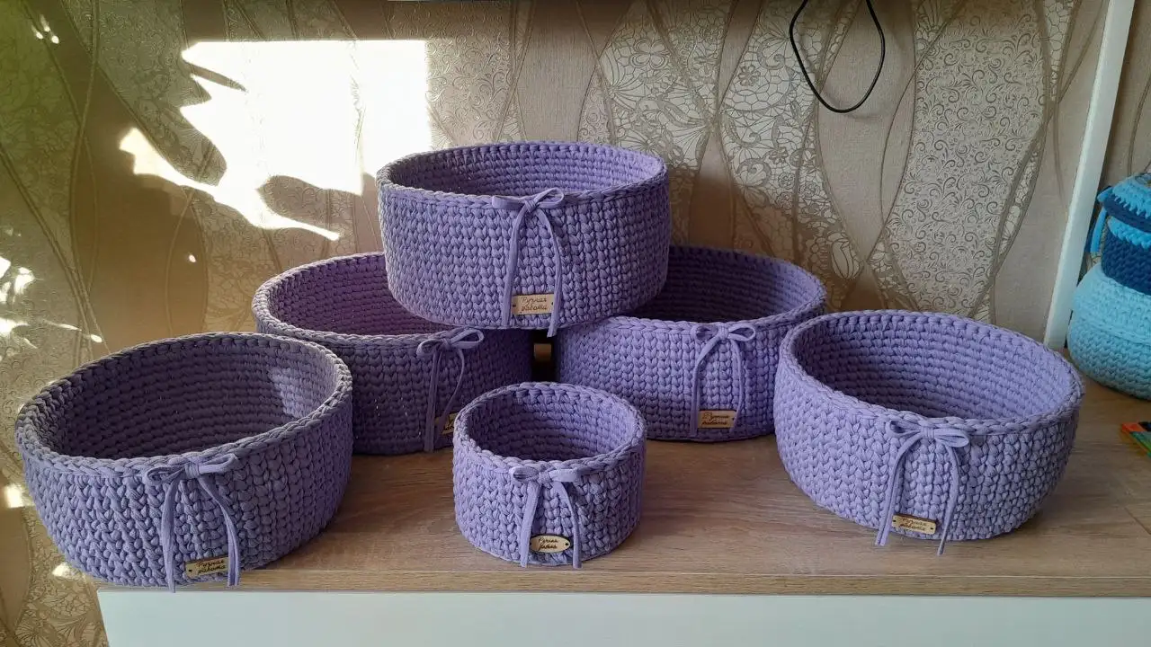 Трикотажные корзинки ручной работы - Рукоделие (Хобби и отдых) в Чита