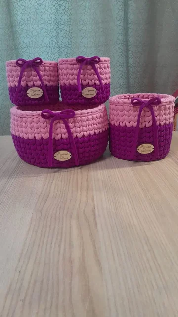 Корзинки из трикотажной пряжи на заказ - Рукоделие в Чита