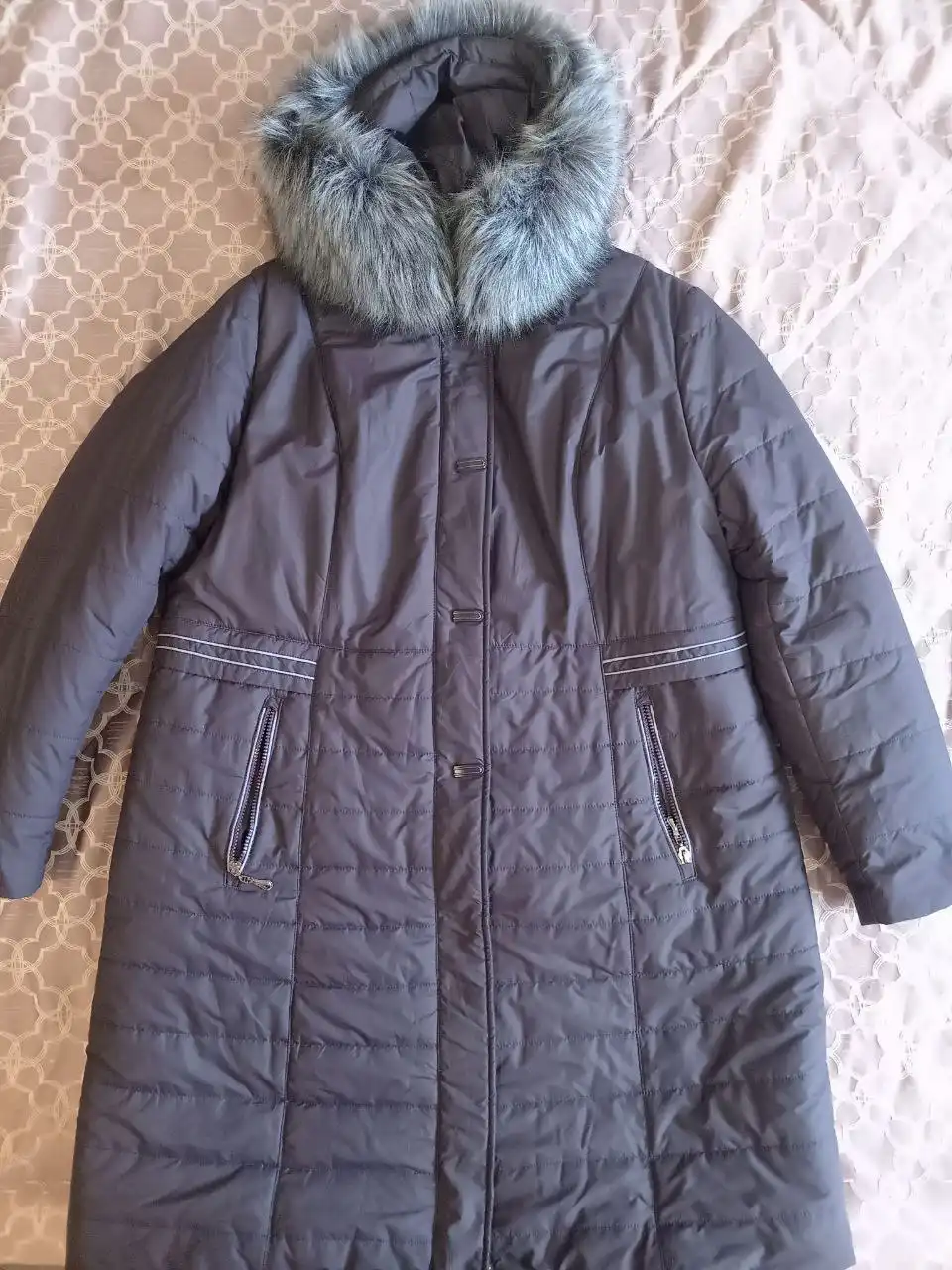 Зимнее пальто шоколадного цвета 58-60