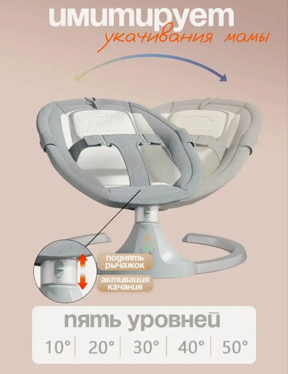 Продам детские электрокачели CINLANKIDS с Bluetooth