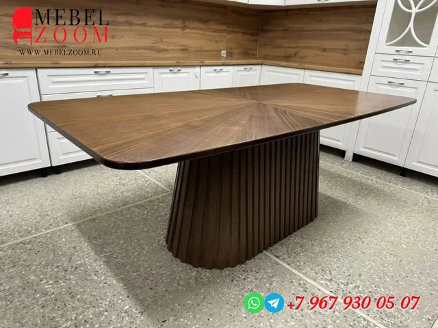 Стол для кухни из шпона американского ореха и массива дерева - Сантехника в Тюмень