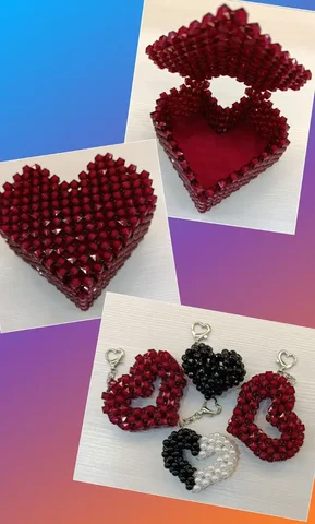 Сердечки-брелки и шкатулка ручной работы ко Дню влюбленных - Цветы в Тюмень