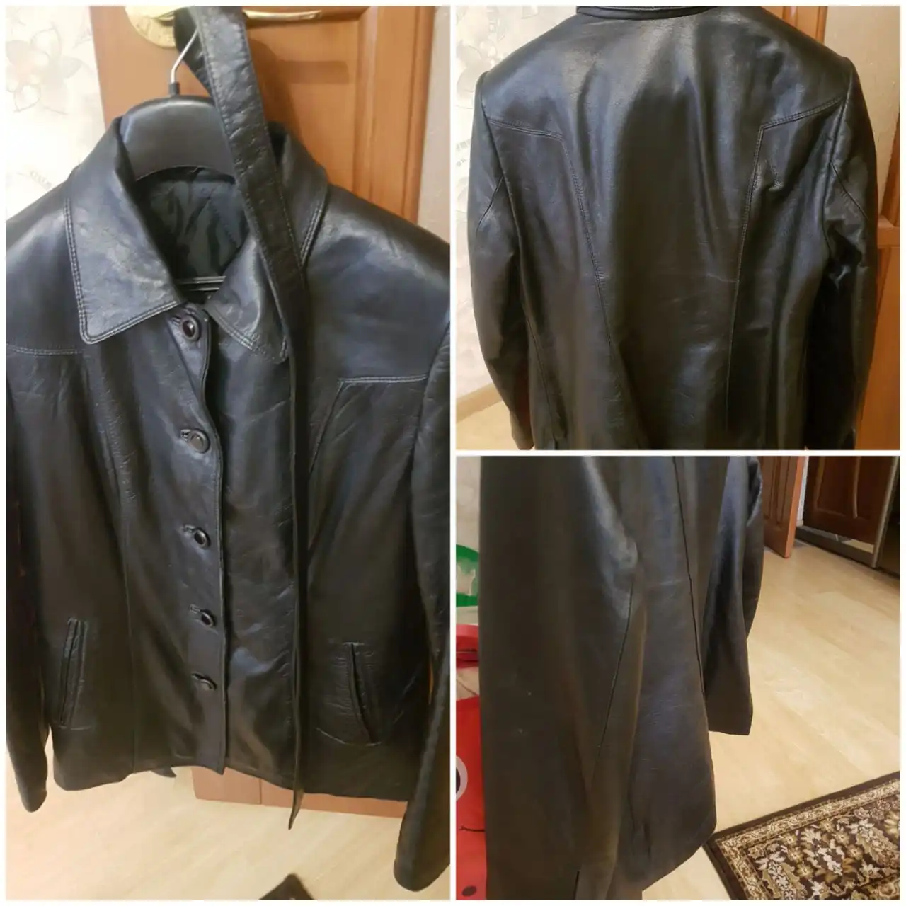 Кожаная женская куртка размер 46-50