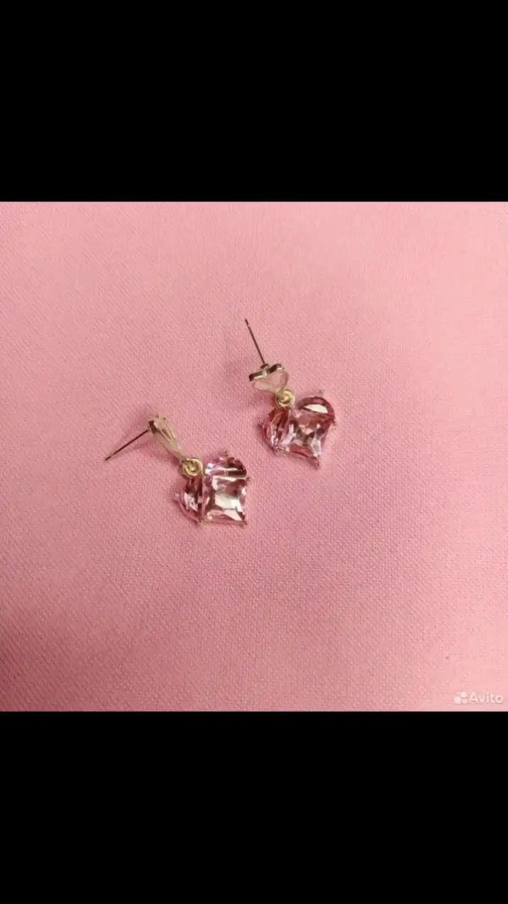 Серёжки розовые б/у