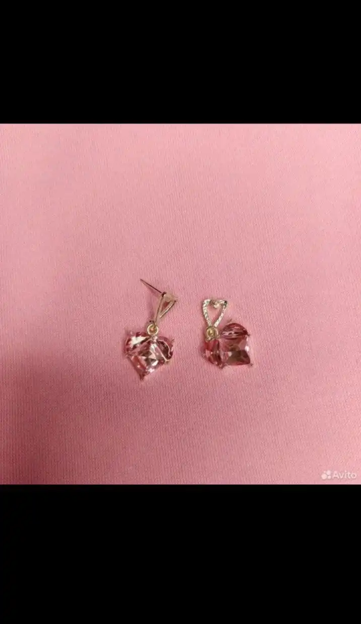 Серёжки розовые б/у