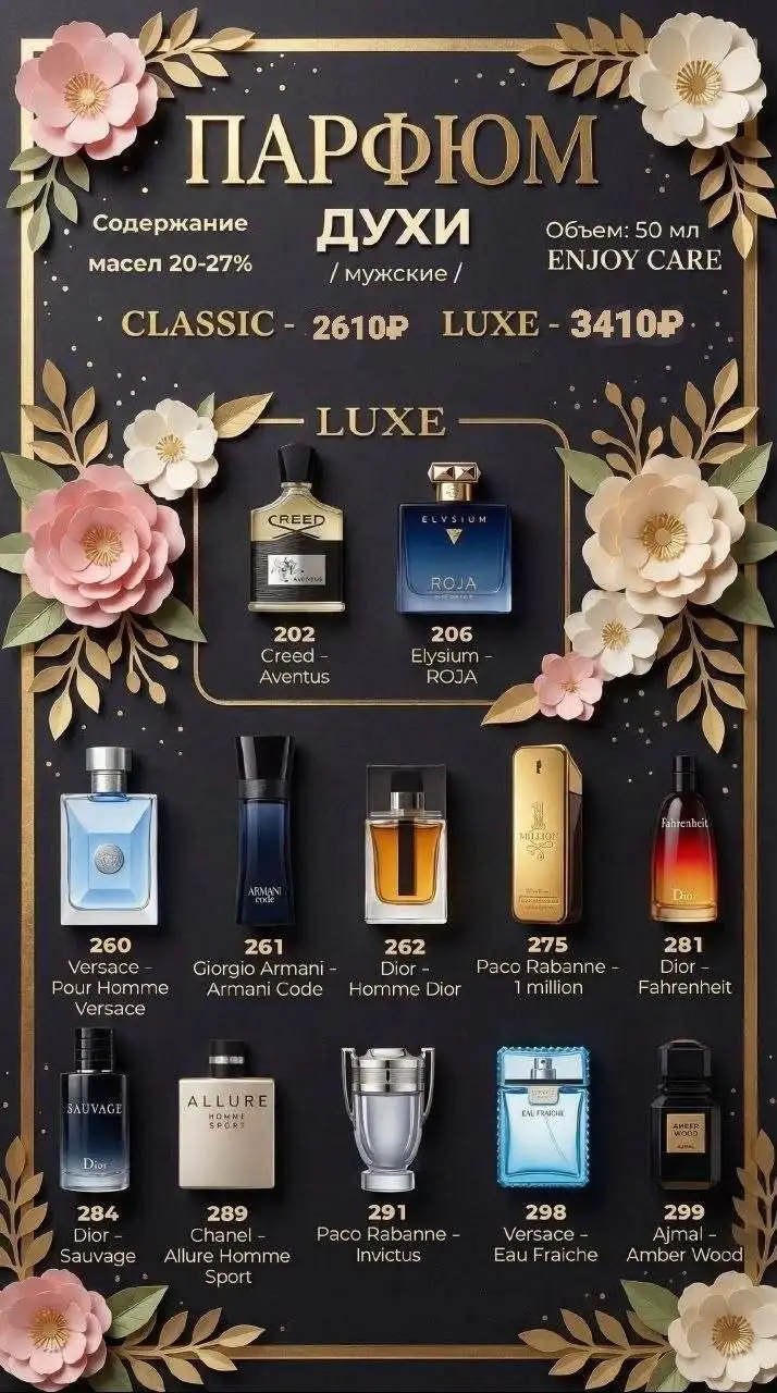 Ароматы Enjoy Care: номерная парфюмерия без переплаты за бренды - Парфюмерия (Красота и здоровье) в Энгельс