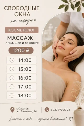 Свободные окошки к косметологу в Саратове - Парфюмерия в Саратов