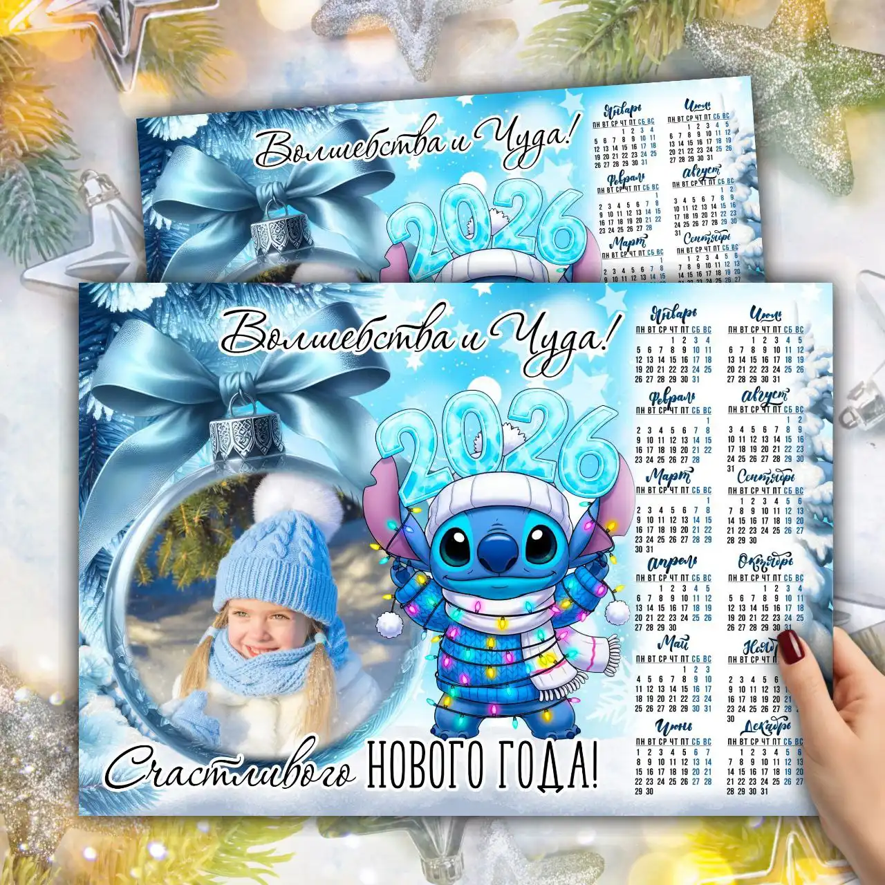 Новогодние календари на 2026 год с вашими фотографиями