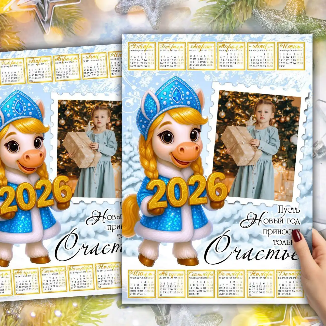 Новогодние календари на 2026 год с вашими фотографиями