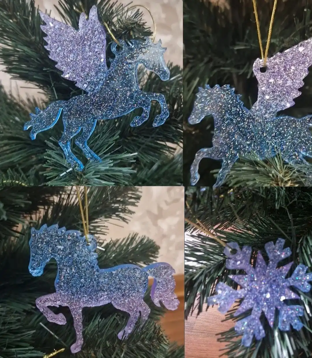 Набор новогодних игрушек из эпоксидной смолы