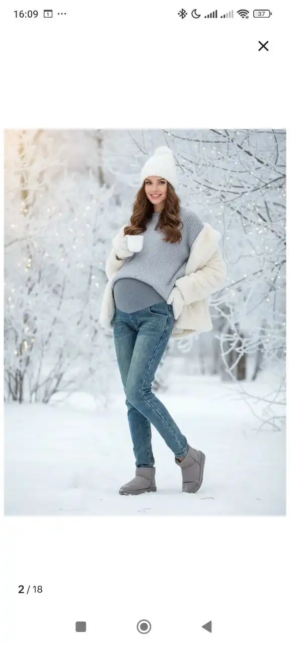 Джинсы для беременных, теплые, размер 44-46