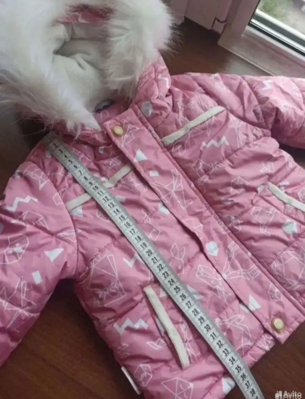 Зимняя куртка на флисовой подкладке рост 80