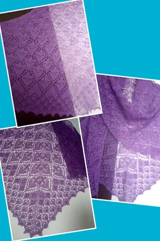 Ажурная шаль цвета орхидеи из шерсти - Инструменты в Саратов