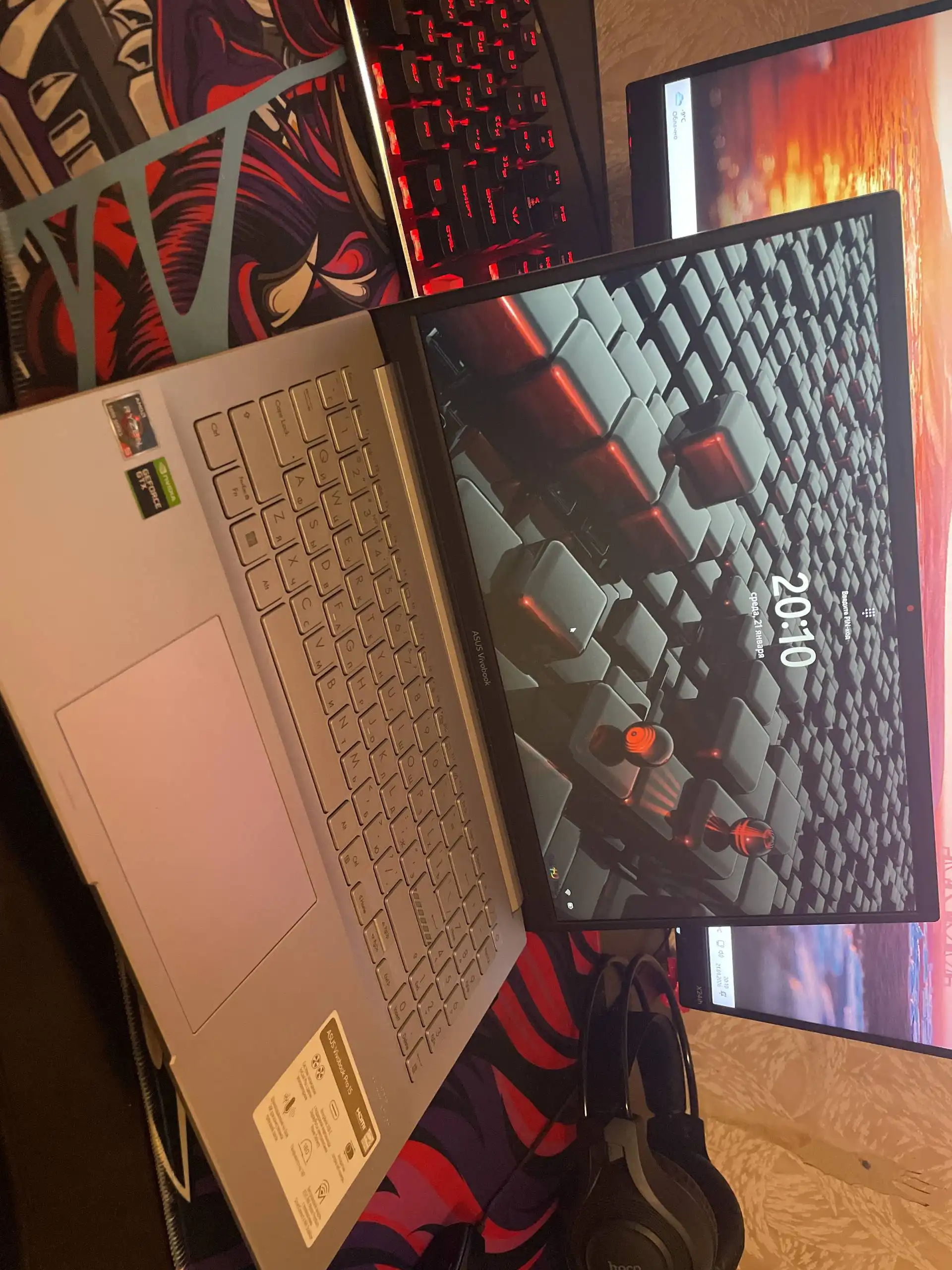 Продажа ноутбука Asus Vivobook Pro 15 с AMD Ryzen 5 и NVIDIA GTX 1650 - Ноутбуки (Электроника) в Саратов