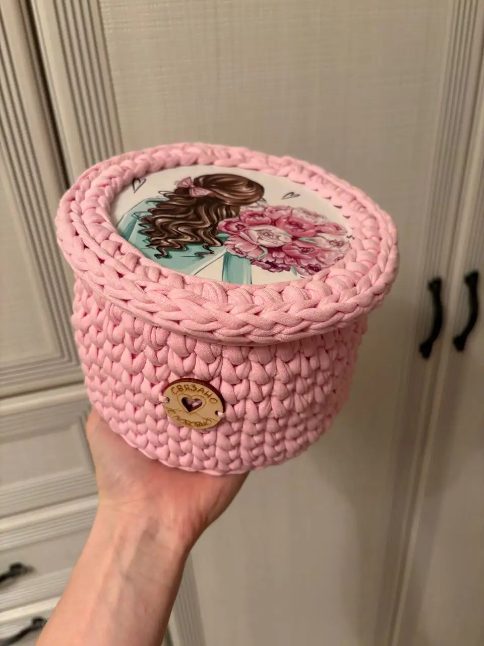 Вязаные корзинки из трикотажной пряжи на заказ - Рукоделие (Хобби и отдых) в Саратов