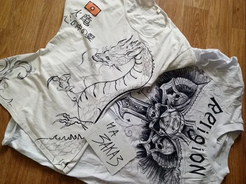 Роспись футболок по индивидуальному эскизу - Роспись одежды в Саратов