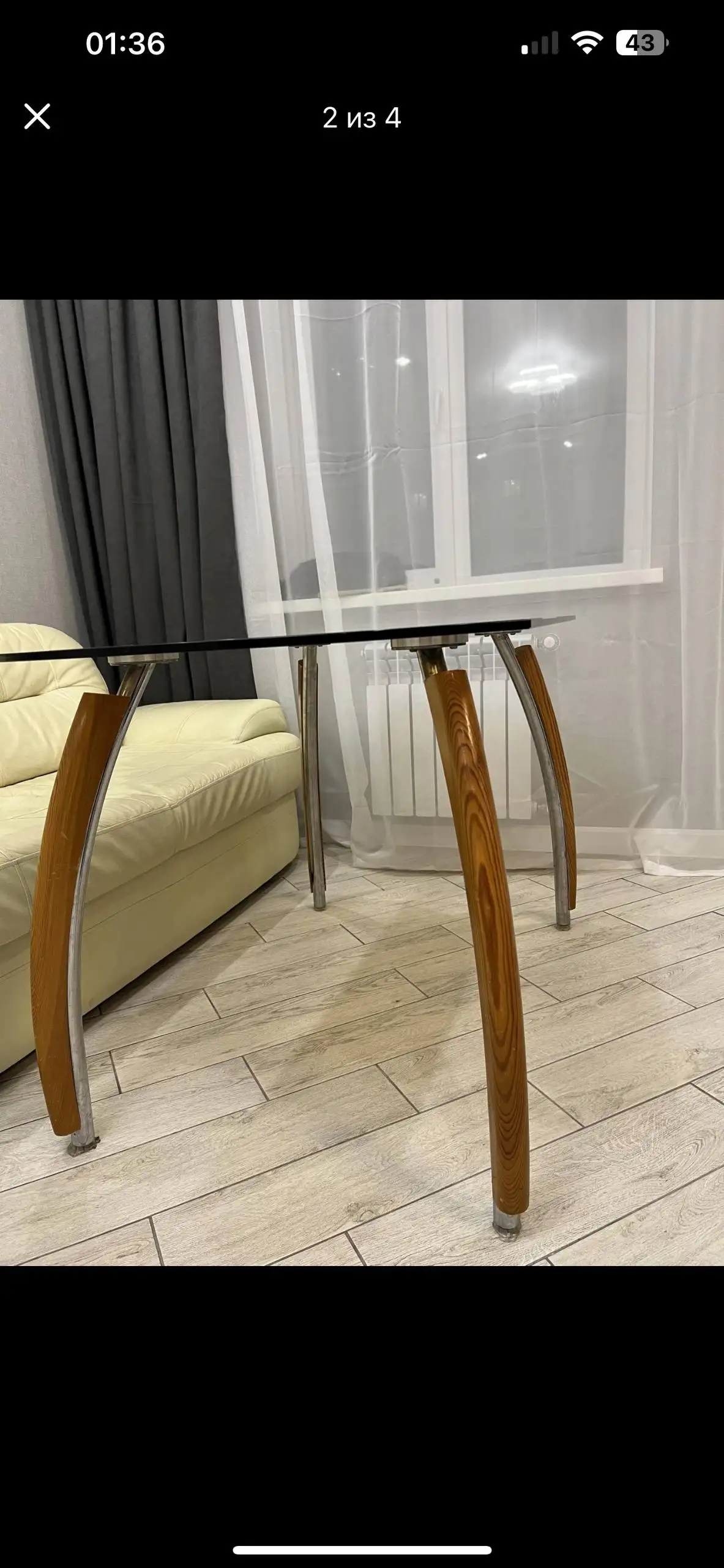 Продам стеклянный кухонный стол и стулья - Мебель (Барахолка) в Саратов