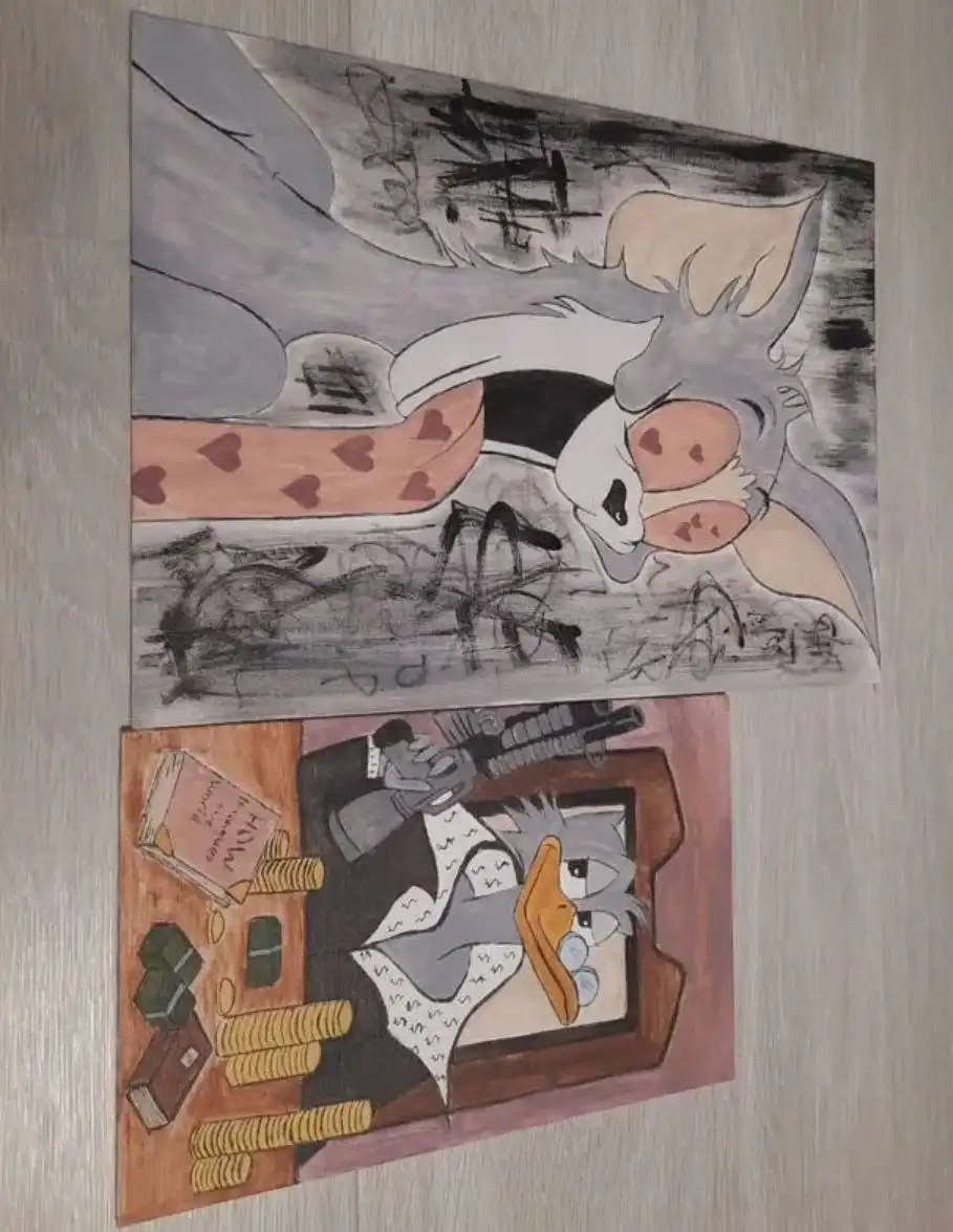 Картины акрилом на картоне