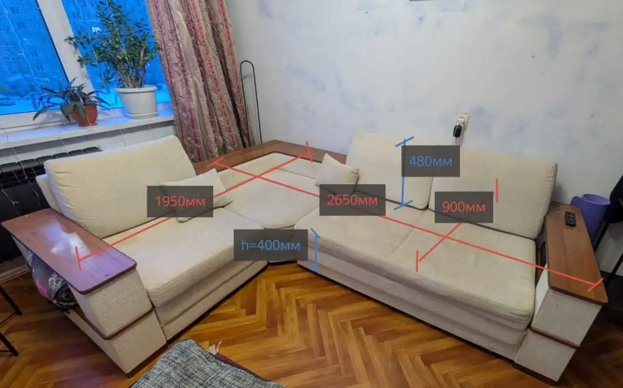 Диван угловой раскладной с креслом - Мебель (Для дома и дачи) в Тюмень