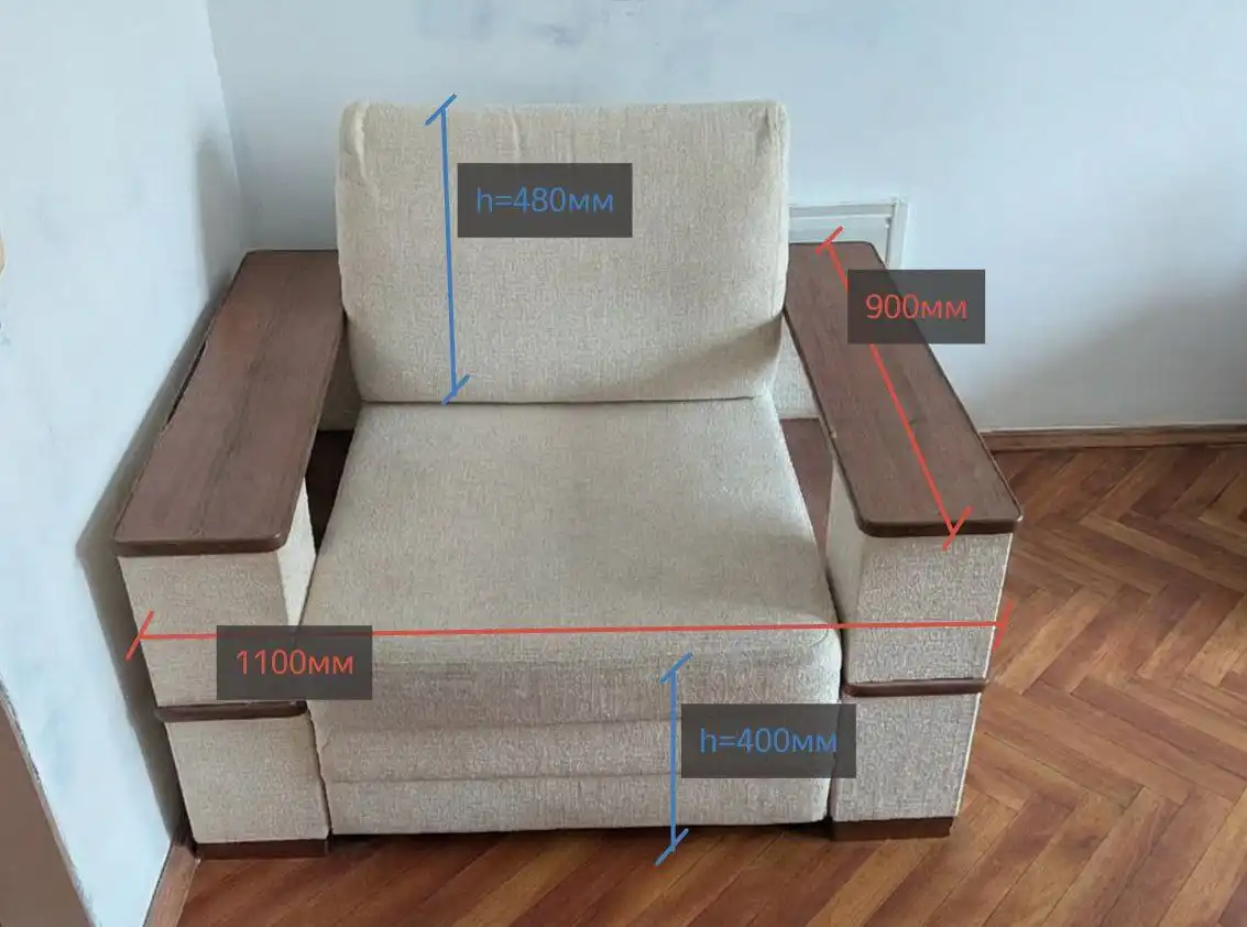 Диван угловой раскладной с креслом - Мебель (Для дома и дачи) в Тюмень