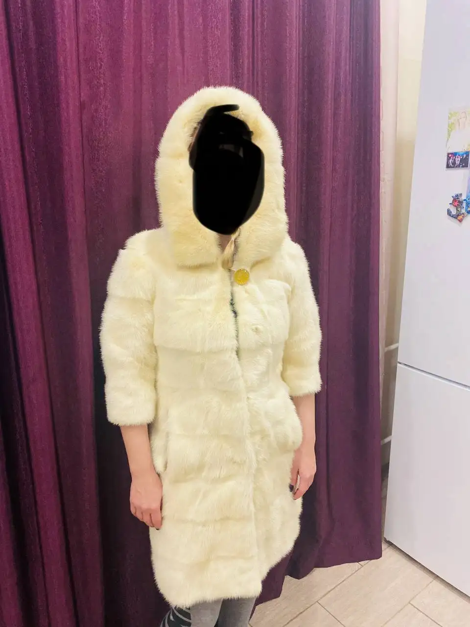 Шуба норка 44-46 цвет слоновая кость - Верхняя одежда (Одежда) в Тюмень