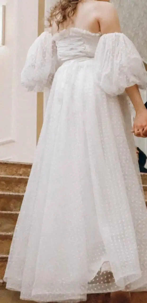 Свадебное платье молочного цвета из фатина - Свадебная одежда (Одежда) в Тюмень