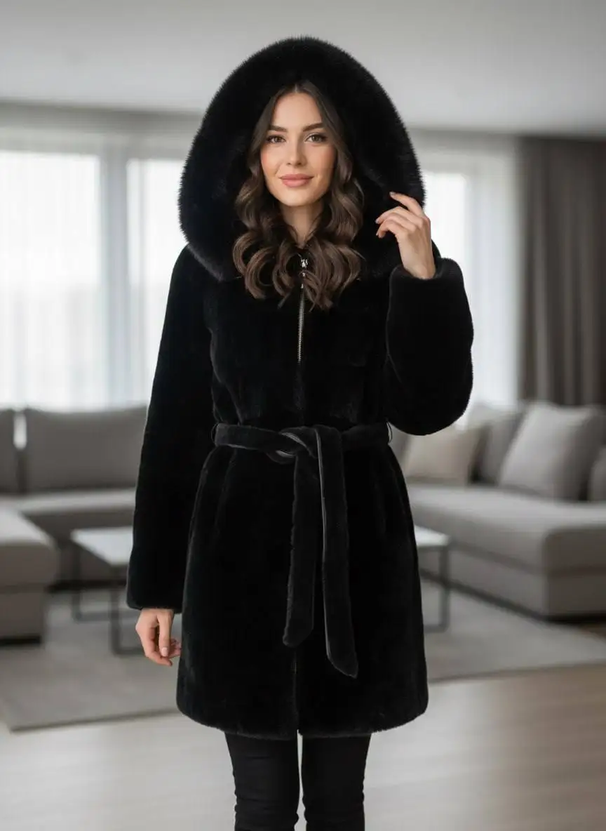 Шуба мутон с норкой - Верхняя одежда (Одежда) в Тюмень