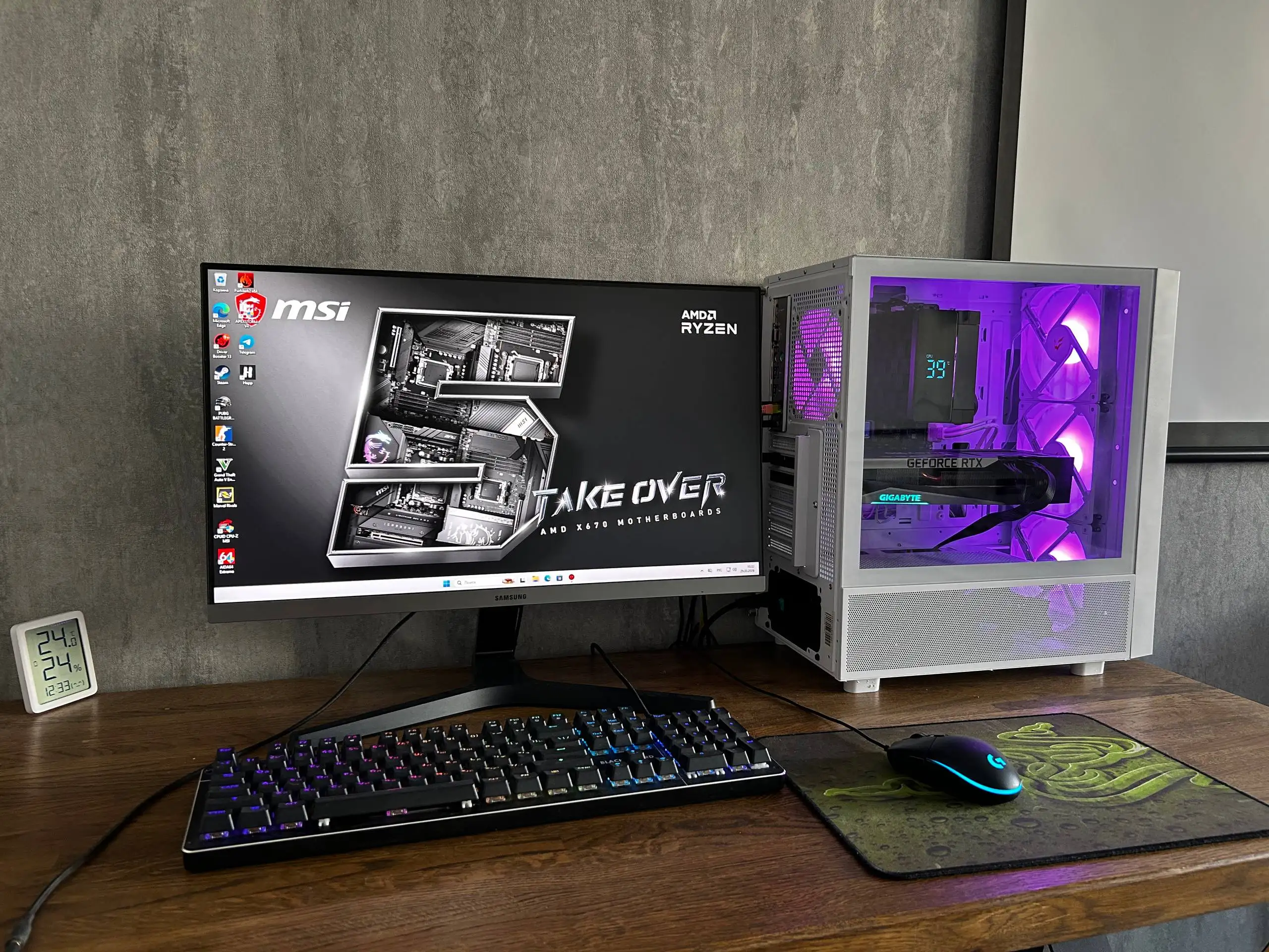 Игровой ПК RTX 3070 Ti / Ryzen 5 7500F - Компьютеры и комплектующие (Электроника) в Тюмень