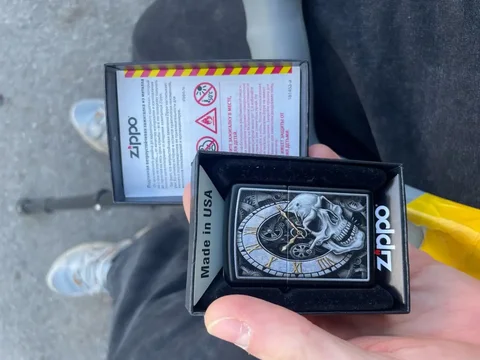 Зажигалка Zippo Skull Clock Design Black Matte - Медицинское оборудование в Тюмень